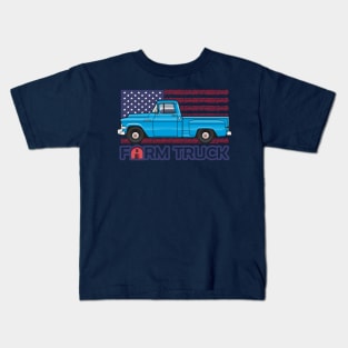 Blue Farm Truck Kids T-Shirt